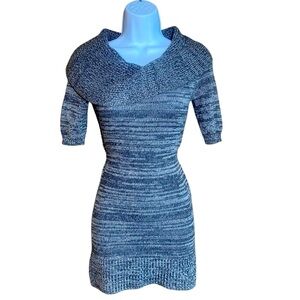 Mudd Love Peace Happiness Gray Cowl Neck Short Sleeve Sweater Dress Women XS